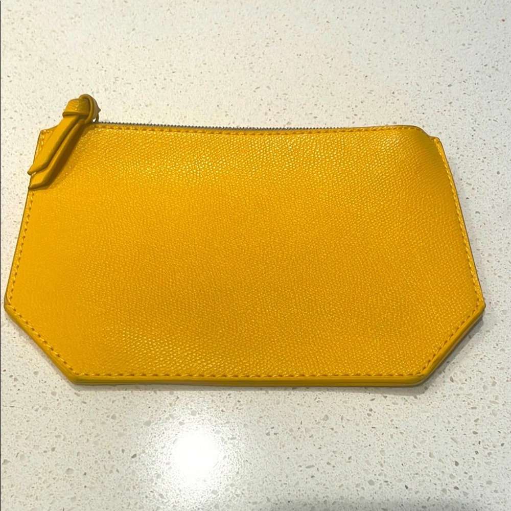 Saks Fifth Avenue, Yellow Zipper Pouch.